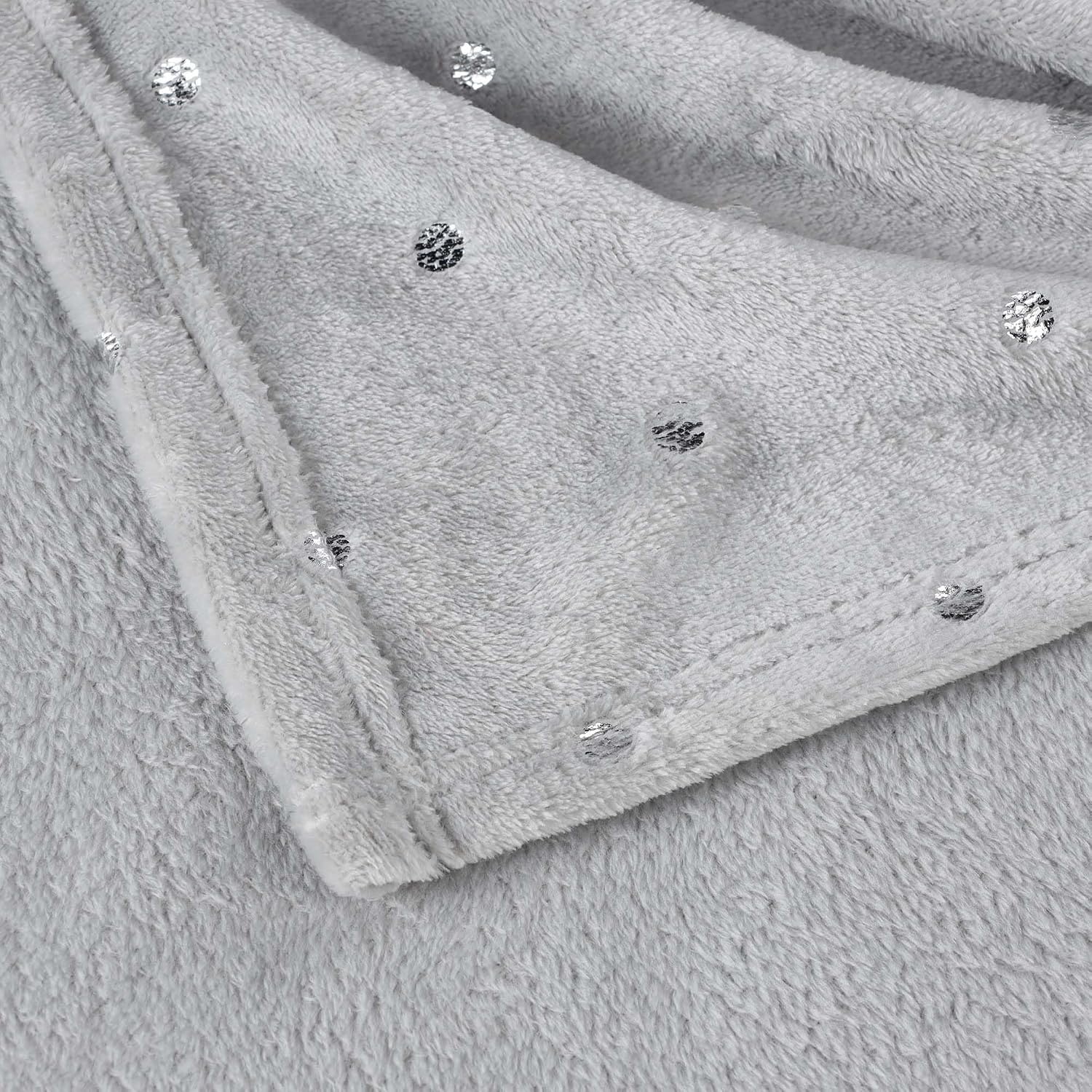 image:imageSuperior Fleece Blanket Plush Fluffy Soft Decorative Blankets for Bedroom Sofa Fuzzy Bedding Cute Woven Room Decor Beautiful Cover Comfort Essentials Polka Dot Throw Winter BluePlatinum