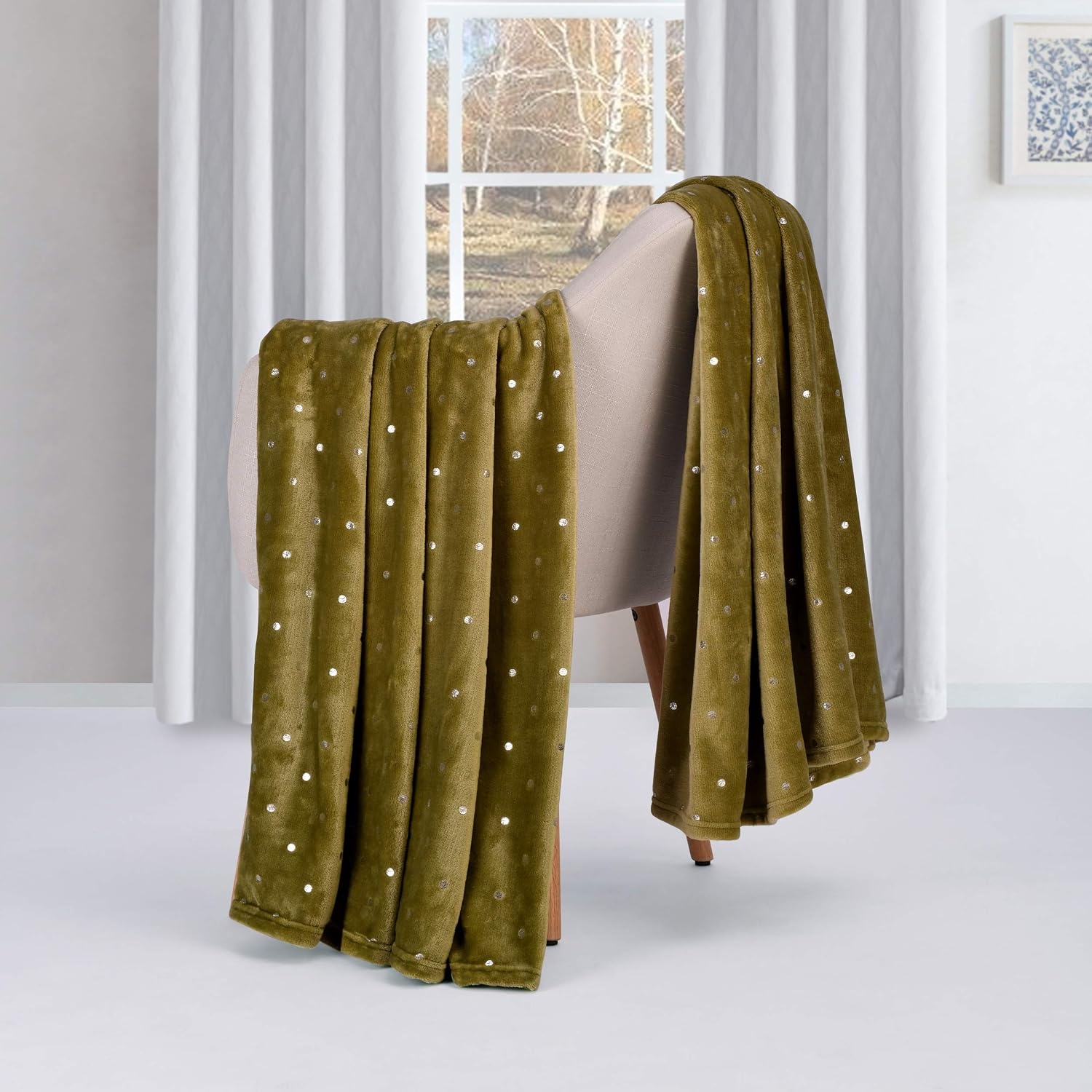 image:imageSuperior Fleece Blanket Plush Fluffy Soft Decorative Blankets for Bedroom Sofa Fuzzy Bedding Cute Woven Room Decor Beautiful Cover Comfort Essentials Polka Dot Throw Winter BlueSage