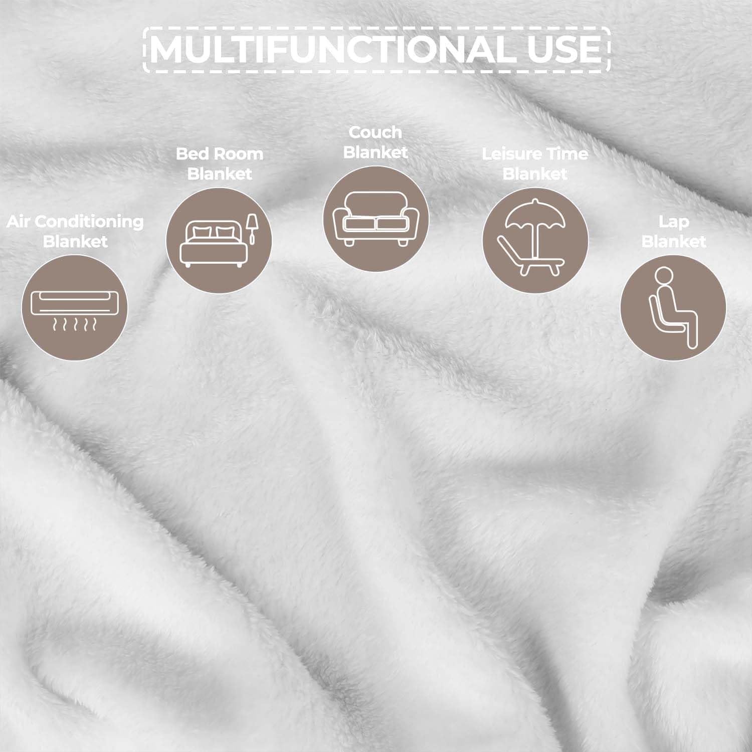 image:imageSuperior Fleece Blanket Plush Fluffy Soft Decorative Blankets for Bedroom Sofa Fuzzy Bedding Cute Woven Room Decor Beautiful Cover Comfort Essentials Polka Dot Throw Winter BlueSolidwhite