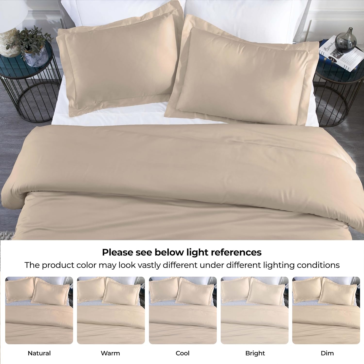 image:imageSuperior Modal from Beechwood 400 Thread Count Duvet Cover Set Silky Soft Cool Bedding Essentials Sateen Weave Set Includes 1 Duvet Cover with Button Closure 1 Pillow Sham TwinTwin XL WhiteLinen