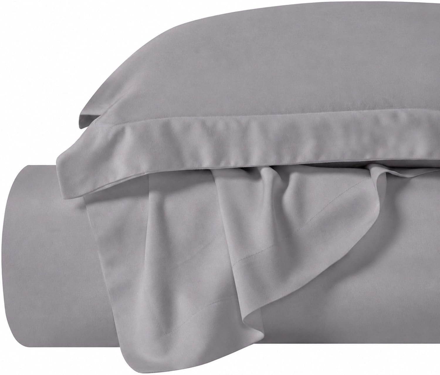 image:imageSuperior Modal from Beechwood 400 Thread Count Duvet Cover Set Silky Soft Cool Bedding Essentials Sateen Weave Set Includes 1 Duvet Cover with Button Closure 1 Pillow Sham TwinTwin XL WhiteGrey