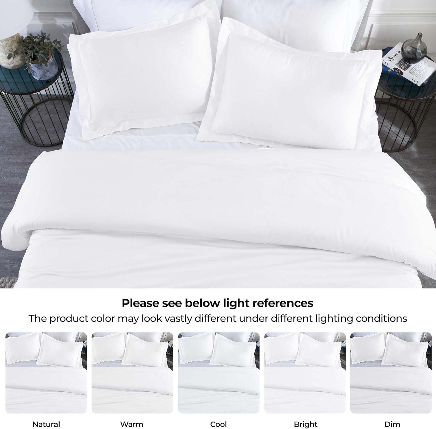 image:imageSuperior Modal from Beechwood 400 Thread Count Duvet Cover Set Silky Soft Cool Bedding Essentials Sateen Weave Set Includes 1 Duvet Cover with Button Closure 1 Pillow Sham TwinTwin XL WhiteWhite