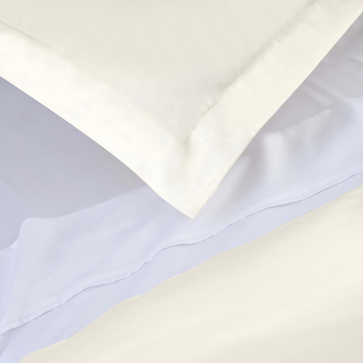 image:imageSuperior Modal from Beechwood 400 Thread Count Duvet Cover Set Silky Soft Cool Bedding Essentials Sateen Weave Set Includes 1 Duvet Cover with Button Closure 1 Pillow Sham TwinTwin XL WhiteIvory