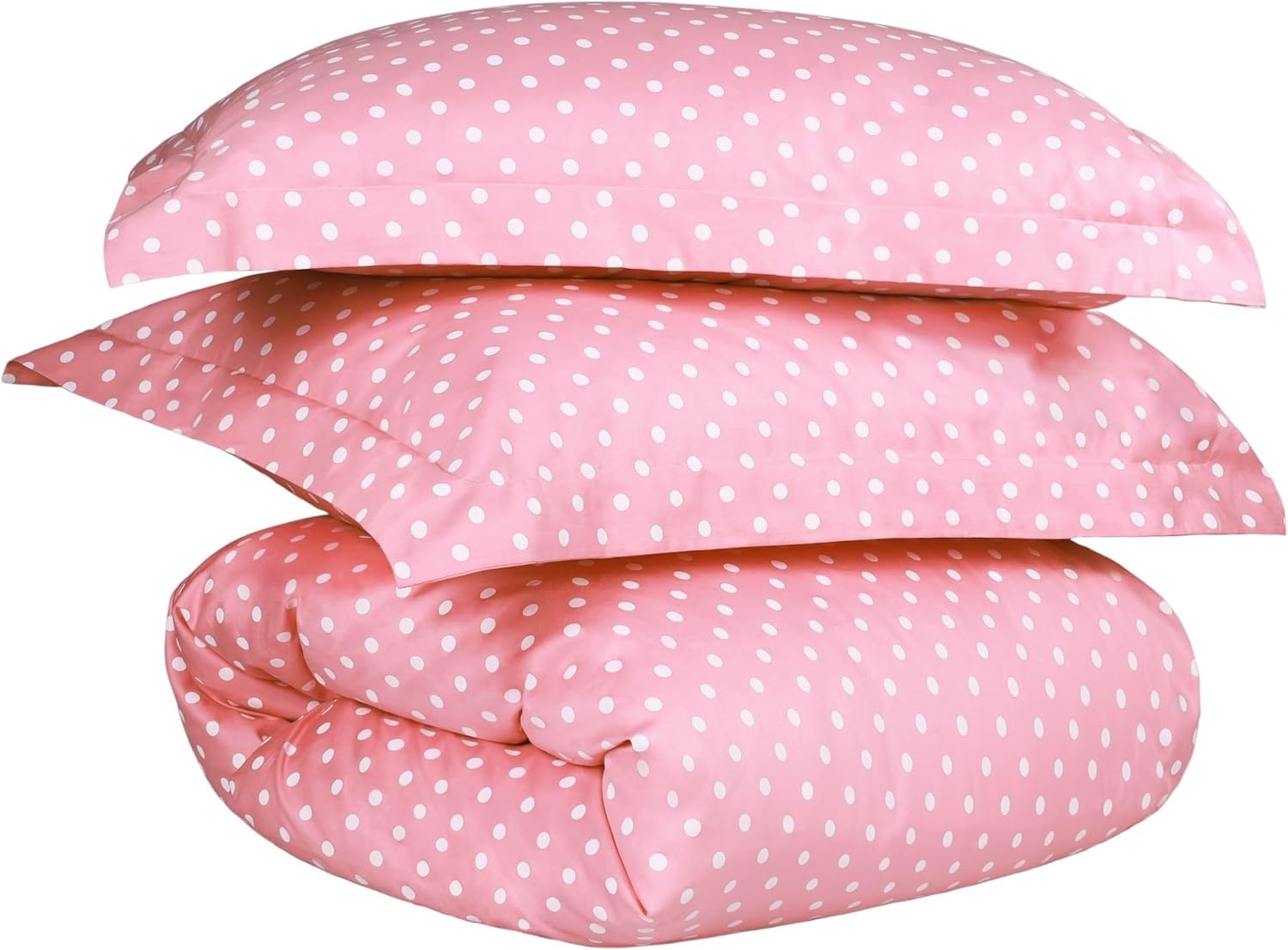 image:imageSuperior Polka Dot Cotton Blend 600 Thread Count Duvet Cover Set Oversized Comforter Cover Retro Bedding Essentials Button Closure Includes 1 Duvet Cover 2 Pillow Shams FullQueen LilacPink Z