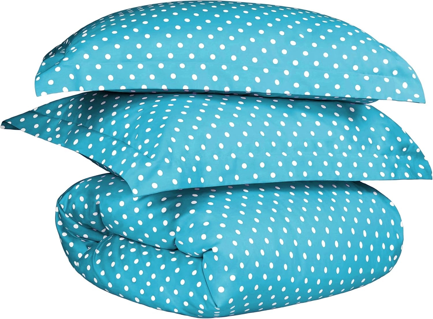 image:imageSuperior Polka Dot Cotton Blend 600 Thread Count Duvet Cover Set Oversized Comforter Cover Retro Bedding Essentials Button Closure Includes 1 Duvet Cover 2 Pillow Shams FullQueen LilacAqua Z