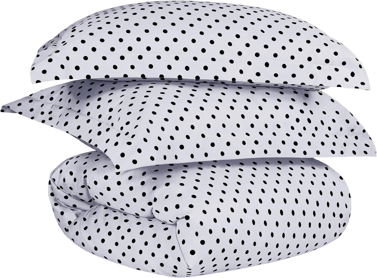 image:imageSuperior Polka Dot Cotton Blend 600 Thread Count Duvet Cover Set Oversized Comforter Cover Retro Bedding Essentials Button Closure Includes 1 Duvet Cover 2 Pillow Shams FullQueen LilacWhite Z