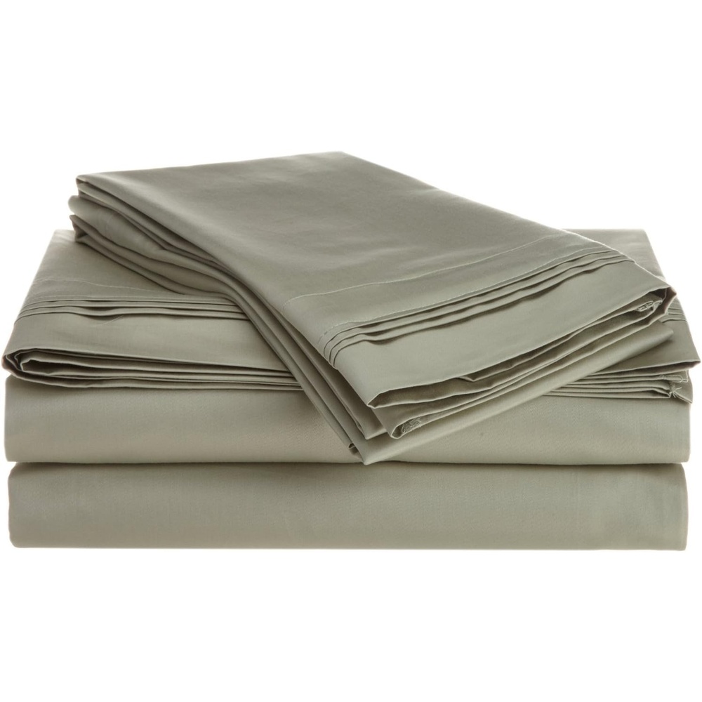 image:imageSUPERIOR 700 Thread Count Egyptian Cotton Duvet Cover Bed Set Luxury UltraSoft Modern Solid 3 Piece Bedding Set Included One Duvet Cover and Two Pillowshams White QueenSage