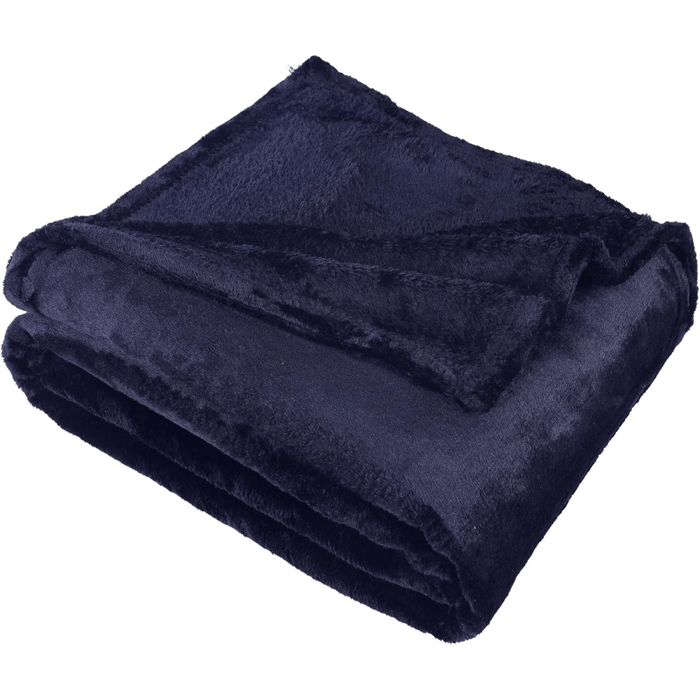 image:imageSuperior Fleece Blanket Plush Fluffy Soft Decorative Blankets for Bedroom Sofa Fuzzy Bedding Cute Woven Room Decor Beautiful Cover Comfort Essentials Polka Dot Throw Winter BlueSolidnavy Blue