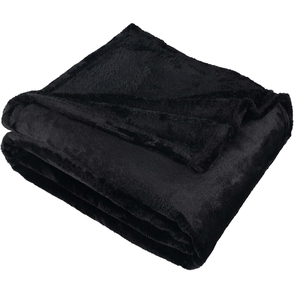 image:imageSuperior Fleece Blanket Plush Fluffy Soft Decorative Blankets for Bedroom Sofa Fuzzy Bedding Cute Woven Room Decor Beautiful Cover Comfort Essentials Polka Dot Throw Winter BlueSolidblack