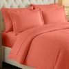 SUPERIOR 700 Thread Count Egyptian Cotton Duvet Cover Bed Set, Luxury Ultra-Soft Modern Solid 3 Piece Bedding Set, Included: One Duvet Cover and Two Pillowshams, White, Queen(Coral)