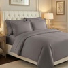 SUPERIOR 700 Thread Count Egyptian Cotton Duvet Cover Bed Set, Luxury Ultra-Soft Modern Solid 3 Piece Bedding Set, Included: One Duvet Cover and Two Pillowshams, White, Queen(Grey)