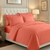 SUPERIOR 700 Thread Count Egyptian Cotton Duvet Cover Bed Set, Luxury Ultra-Soft Modern Solid 3 Piece Bedding Set, Included: One Duvet Cover and Two Pillowshams, White, Queen(Coral)