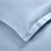 SUPERIOR 700 Thread Count Egyptian Cotton Duvet Cover Bed Set, Luxury Ultra-Soft Modern Solid 3 Piece Bedding Set, Included: One Duvet Cover and Two Pillowshams, White, Queen(Light Blue)