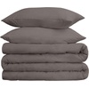 SUPERIOR 700 Thread Count Egyptian Cotton Duvet Cover Bed Set, Luxury Ultra-Soft Modern Solid 3 Piece Bedding Set, Included: One Duvet Cover and Two Pillowshams, White, Queen(Grey – Z)