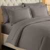 SUPERIOR 700 Thread Count Egyptian Cotton Duvet Cover Bed Set, Luxury Ultra-Soft Modern Solid 3 Piece Bedding Set, Included: One Duvet Cover and Two Pillowshams, White, Queen(Grey)