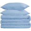 SUPERIOR 700 Thread Count Egyptian Cotton Duvet Cover Bed Set, Luxury Ultra-Soft Modern Solid 3 Piece Bedding Set, Included: One Duvet Cover and Two Pillowshams, White, Queen(Light Blue – Z)