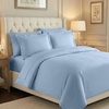 SUPERIOR 700 Thread Count Egyptian Cotton Duvet Cover Bed Set, Luxury Ultra-Soft Modern Solid 3 Piece Bedding Set, Included: One Duvet Cover and Two Pillowshams, White, Queen(Light Blue)
