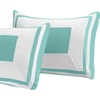 SUPERIOR Grammercy Color Blocked Comforter Set with Pillow Shams, Luxury Hotel Bedding with Soft Microfiber Shell, All Season Down Alternative Fill – Full/Queen, Teal