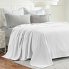 SUPERIOR Nobel Cotton Blanket, for Picnic, Beach, Traveling or Camping, Bedroom Essentials, Cover for Bed, Couch, Lounging, Textured Jacquard, Classic Chevron Woven Blanket, California King, White(White)