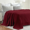 SUPERIOR Nobel Cotton Blanket, for Picnic, Beach, Traveling or Camping, Bedroom Essentials, Cover for Bed, Couch, Lounging, Textured Jacquard, Classic Chevron Woven Blanket, California King, White(Burgundy)
