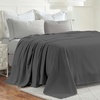 SUPERIOR Nobel Cotton Blanket, for Picnic, Beach, Traveling or Camping, Bedroom Essentials, Cover for Bed, Couch, Lounging, Textured Jacquard, Classic Chevron Woven Blanket, California King, White(Charcoal)