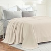 SUPERIOR Nobel Cotton Blanket, for Picnic, Beach, Traveling or Camping, Bedroom Essentials, Cover for Bed, Couch, Lounging, Textured Jacquard, Classic Chevron Woven Blanket, California King, White(Ivory)