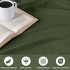 SUPERIOR Nobel Cotton Blanket, for Picnic, Beach, Traveling or Camping, Bedroom Essentials, Cover for Bed, Couch, Lounging, Textured Jacquard, Classic Chevron Woven Blanket, California King, White(Forest Green)