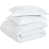 Superior Embroidered Cotton Duvet Cover Set, Soft Bedding Covers, Bedroom, 1 Duvet Cover with Button Closure, 2 Pillow Shams, Elegant Design, Moonlawn Collection, King/California King, White/Silver(White-white)