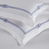 Superior Embroidered Cotton Duvet Cover Set, Soft Bedding Covers, Bedroom, 1 Duvet Cover with Button Closure, 2 Pillow Shams, Elegant Design, Moonlawn Collection, King/California King, White/Silver(White-navy Blue)