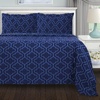 Superior Flannel Cotton Duvet Cover Set, Warm Fuzzy Comforter Cover, Bed Essentials, Secure Button Closure, Includes 1 Duvet Cover, 1 Pillow Sham, Trellis Collection, Twin, Navy Blue