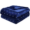 Superior Fleece Blanket, Plush, Fluffy, Soft, Decorative Blankets for Bedroom, Sofa, Fuzzy Bedding, Cute Woven Room Decor, Beautiful Cover, Comfort Essentials, Polka Dot, Throw, Winter Blue(Navy Blue)