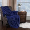 Superior Fleece Blanket, Plush, Fluffy, Soft, Decorative Blankets for Bedroom, Sofa, Fuzzy Bedding, Cute Woven Room Decor, Beautiful Cover, Comfort Essentials, Polka Dot, Throw, Winter Blue(Solid-navy Blue)