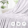Superior Fleece Blanket, Plush, Fluffy, Soft, Decorative Blankets for Bedroom, Sofa, Fuzzy Bedding, Cute Woven Room Decor, Beautiful Cover, Comfort Essentials, Polka Dot, Throw, Winter Blue(White)