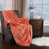Superior Fleece Blanket, Plush, Fluffy, Soft, Decorative Blankets for Bedroom, Sofa, Fuzzy Bedding, Cute Woven Room Decor, Beautiful Cover, Comfort Essentials, Polka Dot, Throw, Winter Blue(Solid-creamsicle)