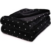 Superior Fleece Blanket, Plush, Fluffy, Soft, Decorative Blankets for Bedroom, Sofa, Fuzzy Bedding, Cute Woven Room Decor, Beautiful Cover, Comfort Essentials, Polka Dot, Throw, Winter Blue(Black)