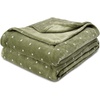 Superior Fleece Blanket, Plush, Fluffy, Soft, Decorative Blankets for Bedroom, Sofa, Fuzzy Bedding, Cute Woven Room Decor, Beautiful Cover, Comfort Essentials, Polka Dot, Throw, Winter Blue(Sage)