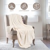 Superior Fleece Blanket, Plush, Fluffy, Soft, Decorative Blankets for Bedroom, Sofa, Fuzzy Bedding, Cute Woven Room Decor, Beautiful Cover, Comfort Essentials, Polka Dot, Throw, Winter Blue(Solid-ivory)