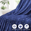 Superior Fleece Blanket, Plush, Fluffy, Soft, Decorative Blankets for Bedroom, Sofa, Fuzzy Bedding, Cute Woven Room Decor, Beautiful Cover, Comfort Essentials, Polka Dot, Throw, Winter Blue(Navy Blue)