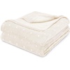 Superior Fleece Blanket, Plush, Fluffy, Soft, Decorative Blankets for Bedroom, Sofa, Fuzzy Bedding, Cute Woven Room Decor, Beautiful Cover, Comfort Essentials, Polka Dot, Throw, Winter Blue(Ivory)
