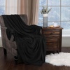 Superior Fleece Blanket, Plush, Fluffy, Soft, Decorative Blankets for Bedroom, Sofa, Fuzzy Bedding, Cute Woven Room Decor, Beautiful Cover, Comfort Essentials, Polka Dot, Throw, Winter Blue(Solid-black)
