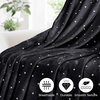 Superior Fleece Blanket, Plush, Fluffy, Soft, Decorative Blankets for Bedroom, Sofa, Fuzzy Bedding, Cute Woven Room Decor, Beautiful Cover, Comfort Essentials, Polka Dot, Throw, Winter Blue(Black)