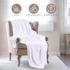 Superior Fleece Blanket, Plush, Fluffy, Soft, Decorative Blankets for Bedroom, Sofa, Fuzzy Bedding, Cute Woven Room Decor, Beautiful Cover, Comfort Essentials, Polka Dot, Throw, Winter Blue(Solid-white)