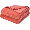 Superior Fleece Blanket, Plush, Fluffy, Soft, Decorative Blankets for Bedroom, Sofa, Fuzzy Bedding, Cute Woven Room Decor, Beautiful Cover, Comfort Essentials, Polka Dot, Throw, Winter Blue(Creamsicle)