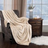 Superior Fleece Blanket, Plush, Fluffy, Soft, Decorative Blankets for Bedroom, Sofa, Fuzzy Bedding, Cute Woven Room Decor, Beautiful Cover, Comfort Essentials, Polka Dot, Throw, Winter Blue(Solid-linen)