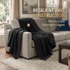 Superior Hope Herringbone Fluffy Fleece Blanket, Soft Plush Embossed Chevron Throw for Couch, Bed and Living Room Decor, Bedroom Essentials, Cozy Lightweight All Season Cover, King Size, Charcoal(Black)