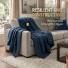 Superior Hope Herringbone Fluffy Fleece Blanket, Soft Plush Embossed Chevron Throw for Couch, Bed and Living Room Decor, Bedroom Essentials, Cozy Lightweight All Season Cover, King Size, Charcoal(Navy Blue)