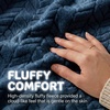 Superior Hope Herringbone Fluffy Fleece Blanket, Soft Plush Embossed Chevron Throw for Couch, Bed and Living Room Decor, Bedroom Essentials, Cozy Lightweight All Season Cover, King Size, Charcoal(Navy Blue)