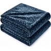 Superior Hope Herringbone Fluffy Fleece Blanket, Soft Plush Embossed Chevron Throw for Couch, Bed and Living Room Decor, Bedroom Essentials, Cozy Lightweight All Season Cover, King Size, Charcoal(Navy Blue)