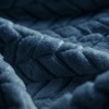 Superior Hope Herringbone Fluffy Fleece Blanket, Soft Plush Embossed Chevron Throw for Couch, Bed and Living Room Decor, Bedroom Essentials, Cozy Lightweight All Season Cover, King Size, Charcoal(Navy Blue)