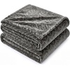 Superior Hope Herringbone Fluffy Fleece Blanket, Soft Plush Embossed Chevron Throw for Couch, Bed and Living Room Decor, Bedroom Essentials, Cozy Lightweight All Season Cover, King Size, Charcoal(Charcoal)